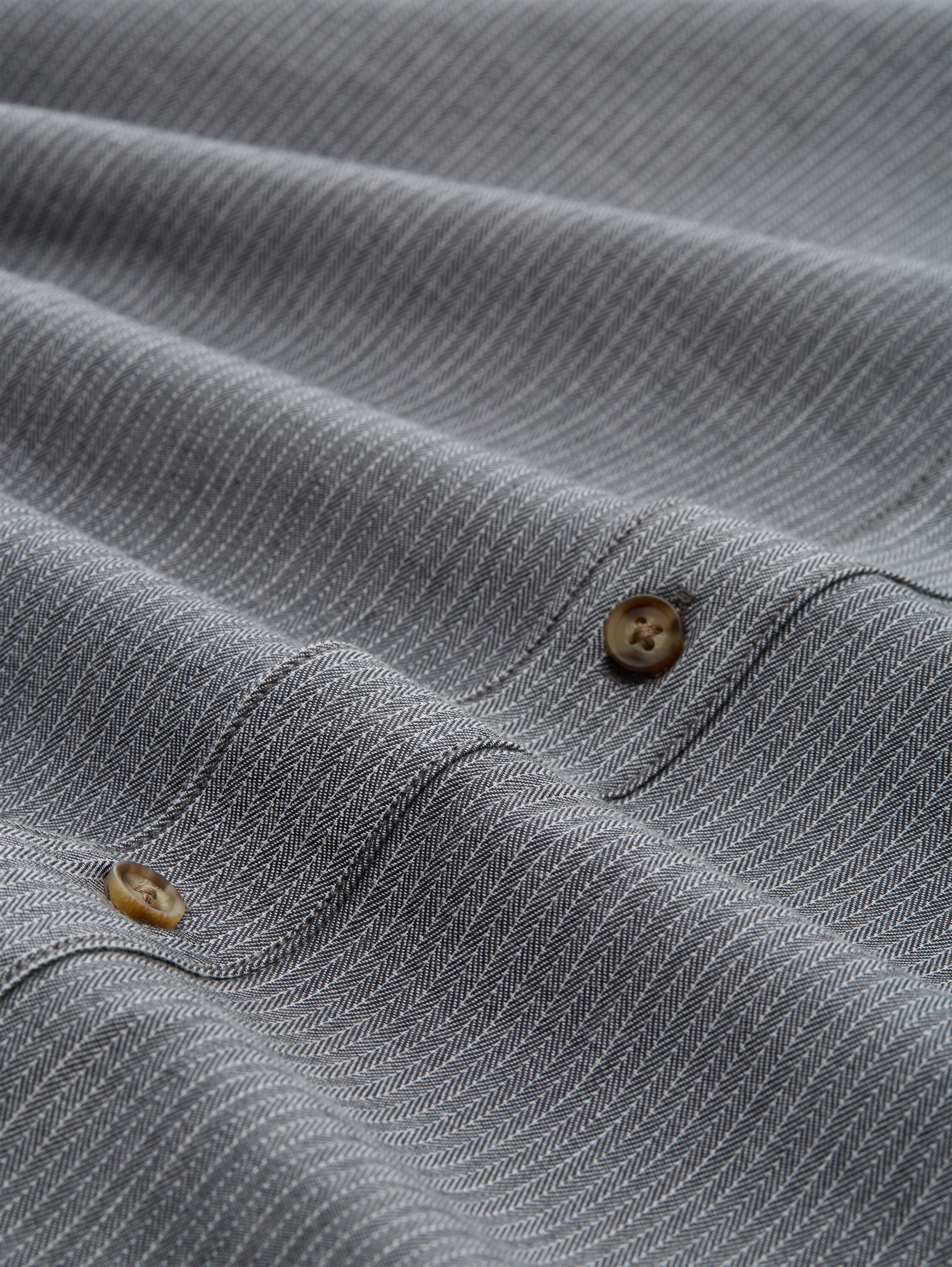 Regular Fit Hemd mit Turn-Up-Funktion - tarmac_grey_herringbone - 