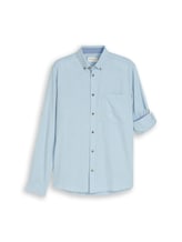 Nicht ausgewählt, Regular Fit Hemd mit Turn-Up-Funktion von Tom Tailor, blau