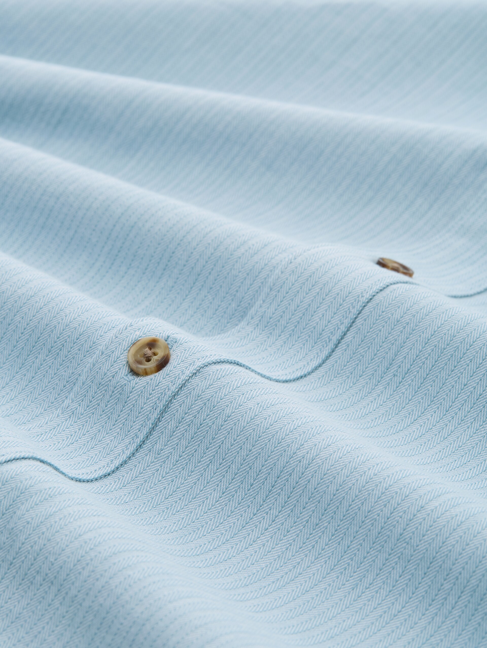 Regular-fit shirt with turn-up feature - mountain blue herringbone - Material view