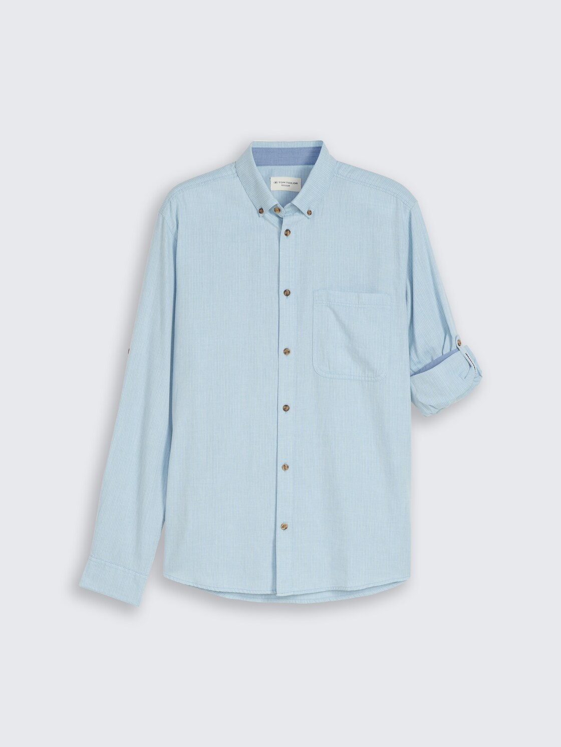 Regular Fit Hemd mit Turn-Up-Funktion - mountain blue herringbone - Vorder-Produkt-Ansicht