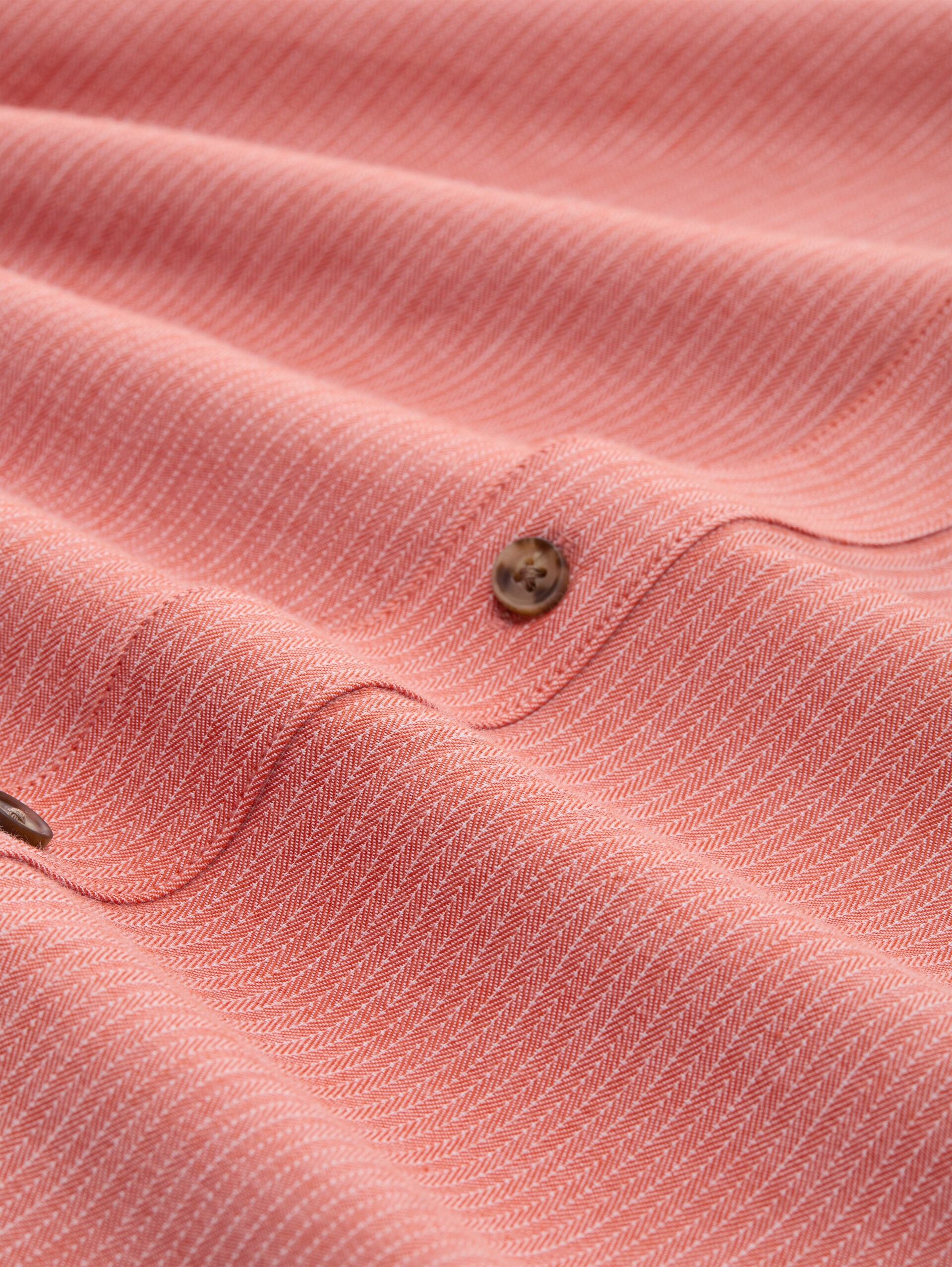 Overhemd met regular fit en omgeslagen mouwen - chili orange herringbone - Materiaalweergave