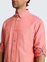 Chemise coupe classique avec fonction turn-up - chili orange herringbone - Vue détaillée du modèle