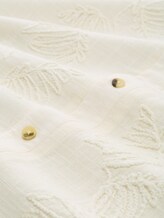 Regular fit short-sleeved shirt with embroidery - Gardenia White - Material view