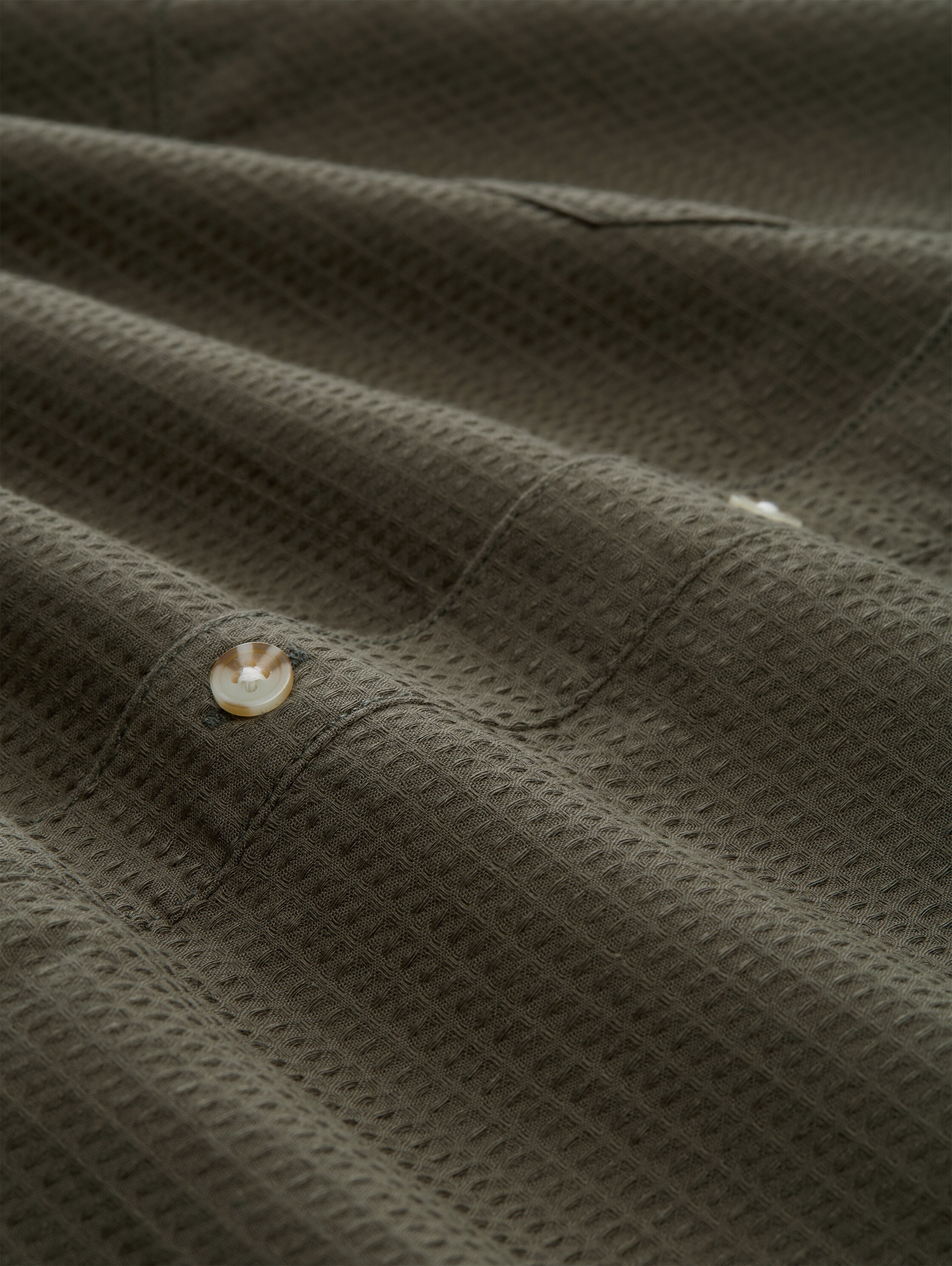 Regular fit resorthemd met wafelstructuur - deep_leaf_green - 