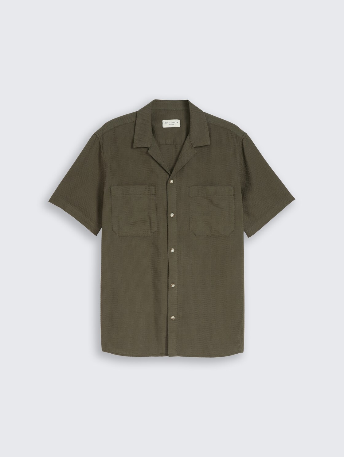 Regular Fit Resort Hemd mit Waffelstruktur - deep leaf green - Vorder-Produkt-Ansicht