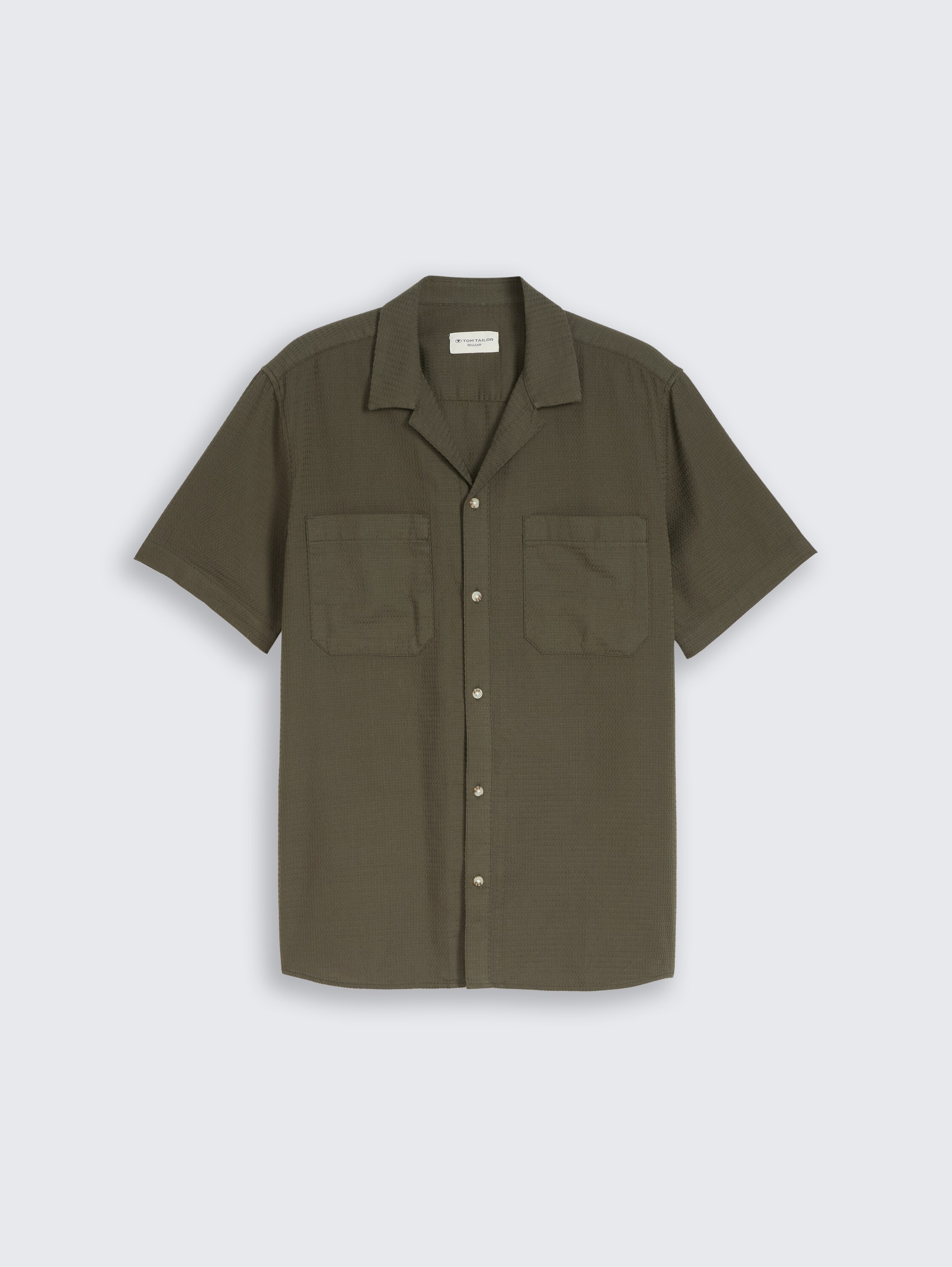 Regular fit resorthemd met wafelstructuur - deep_leaf_green - 