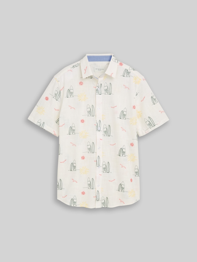 Regular Fit Kurzarmhemd mit Stickereien von Men, summer surf design