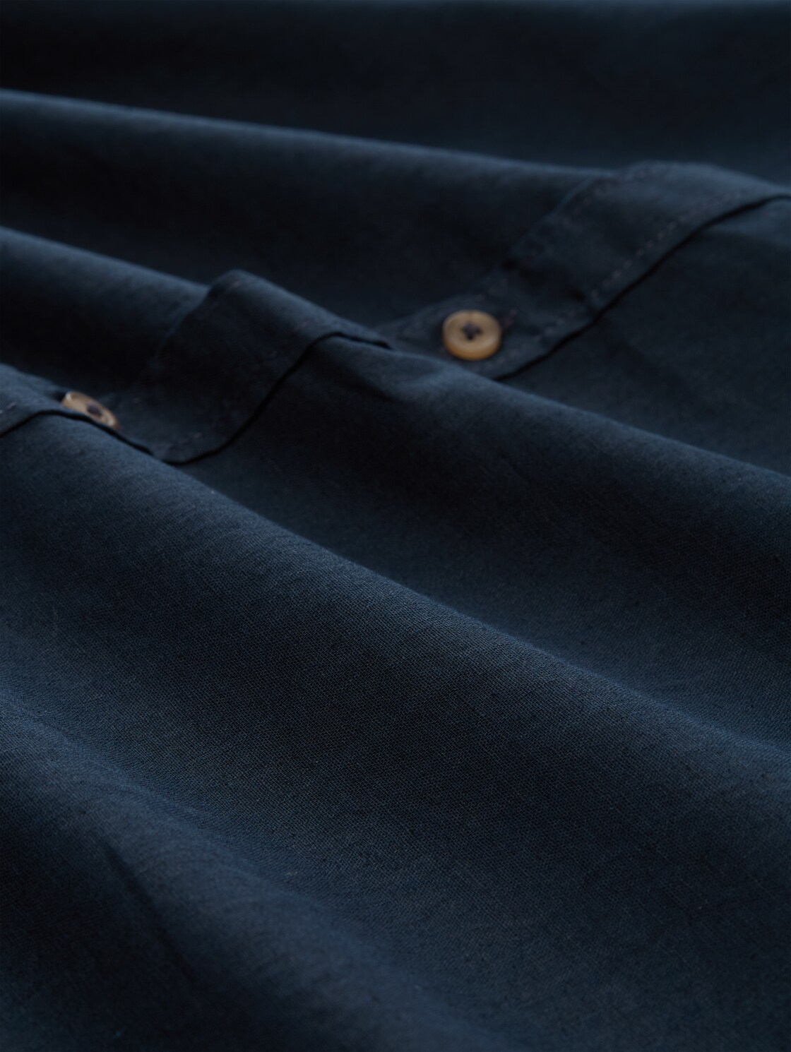 Regular Fit Kurzarmhemd mit Leinenanteil - sky captain blue - Material-Ansicht