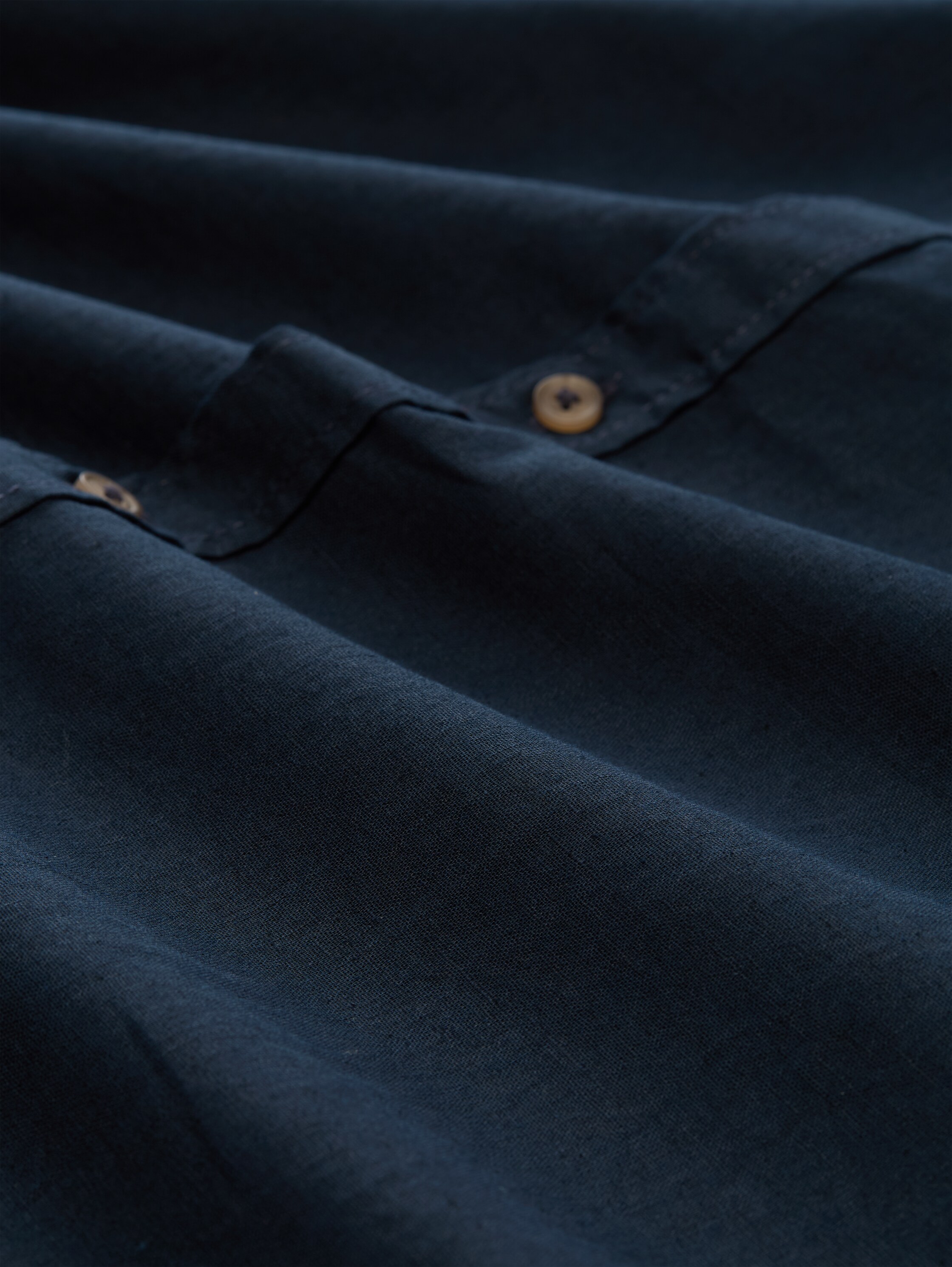 Regular Fit Kurzarmhemd mit Leinenanteil - sky_captain_blue_1 - 