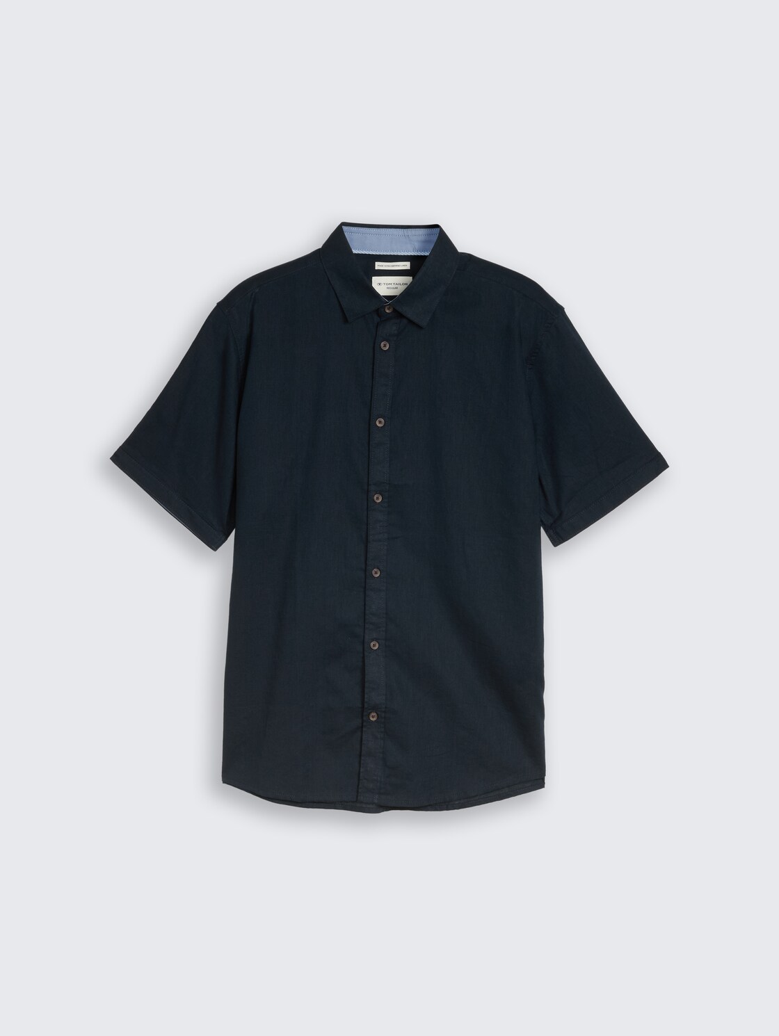 Regular Fit Kurzarmhemd mit Leinenanteil - sky captain blue - Vorder-Produkt-Ansicht