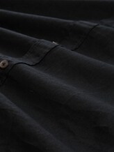 Regular Fit Kurzarmhemd mit Leinenanteil - Black - Material-Ansicht