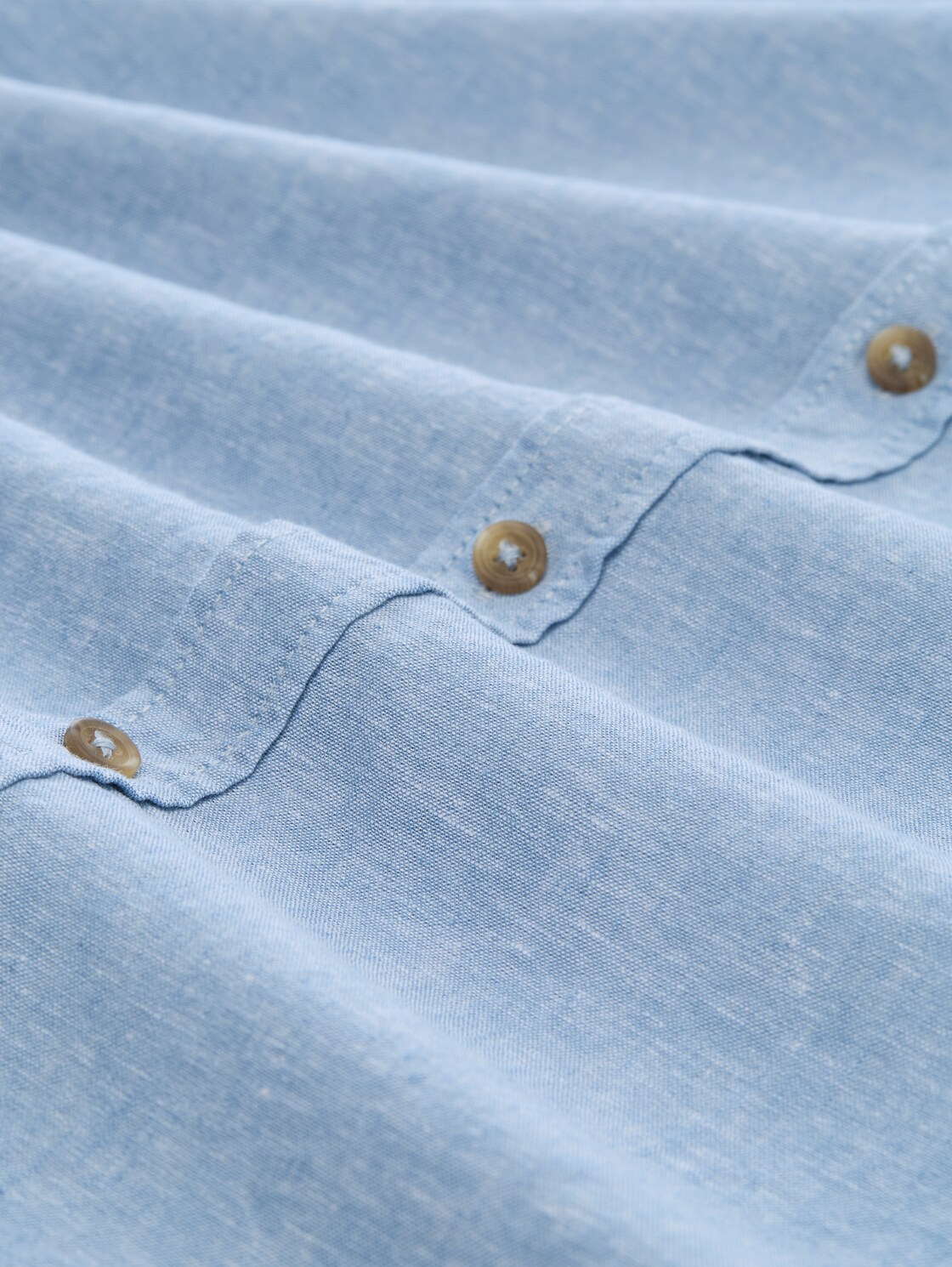 Regular Fit Hemd mit Leinenanteil - bleeched blue chambray - Material-Ansicht