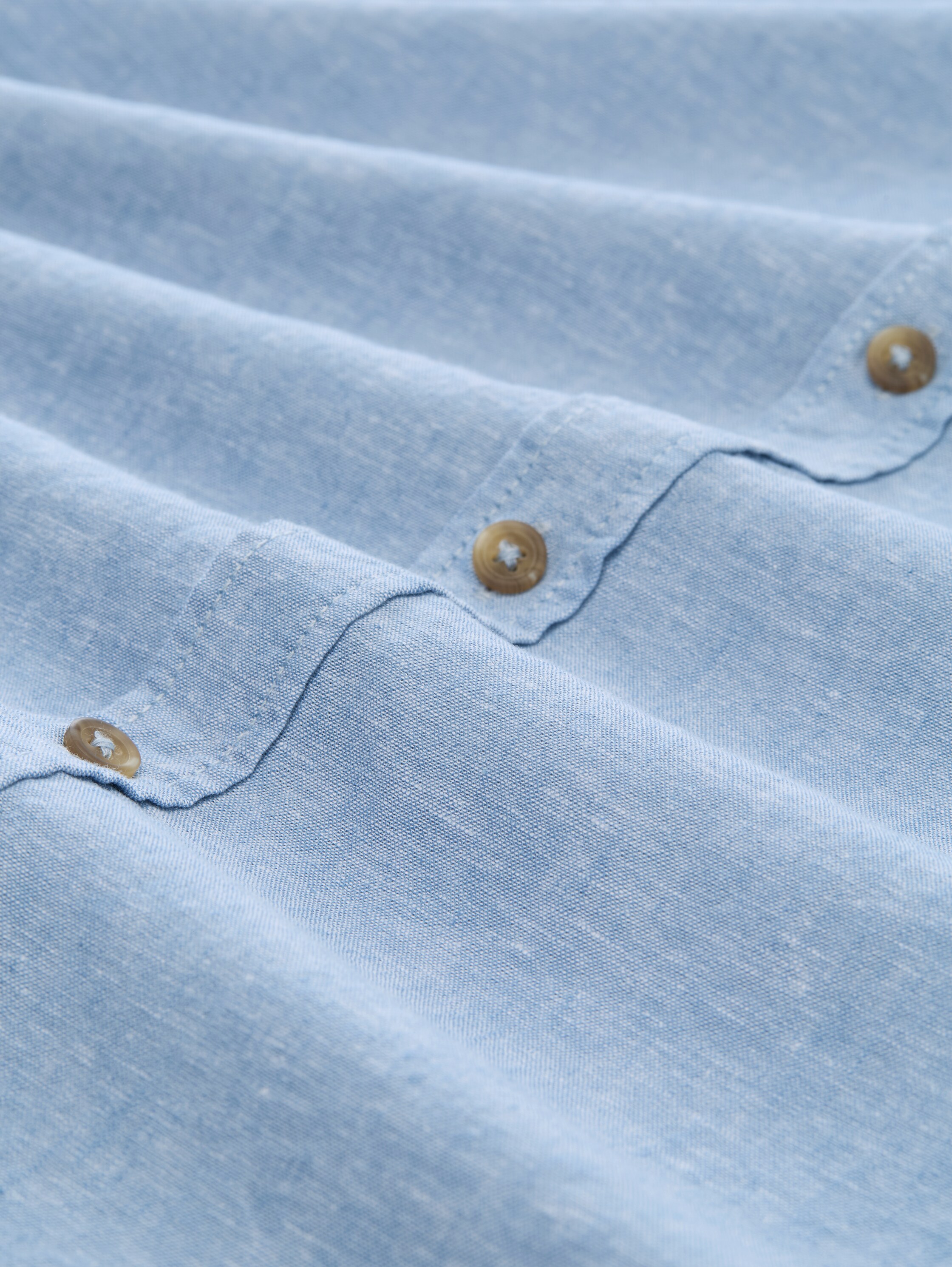 Regular Fit Hemd mit Leinenanteil - bleeched_blue_chambray - 