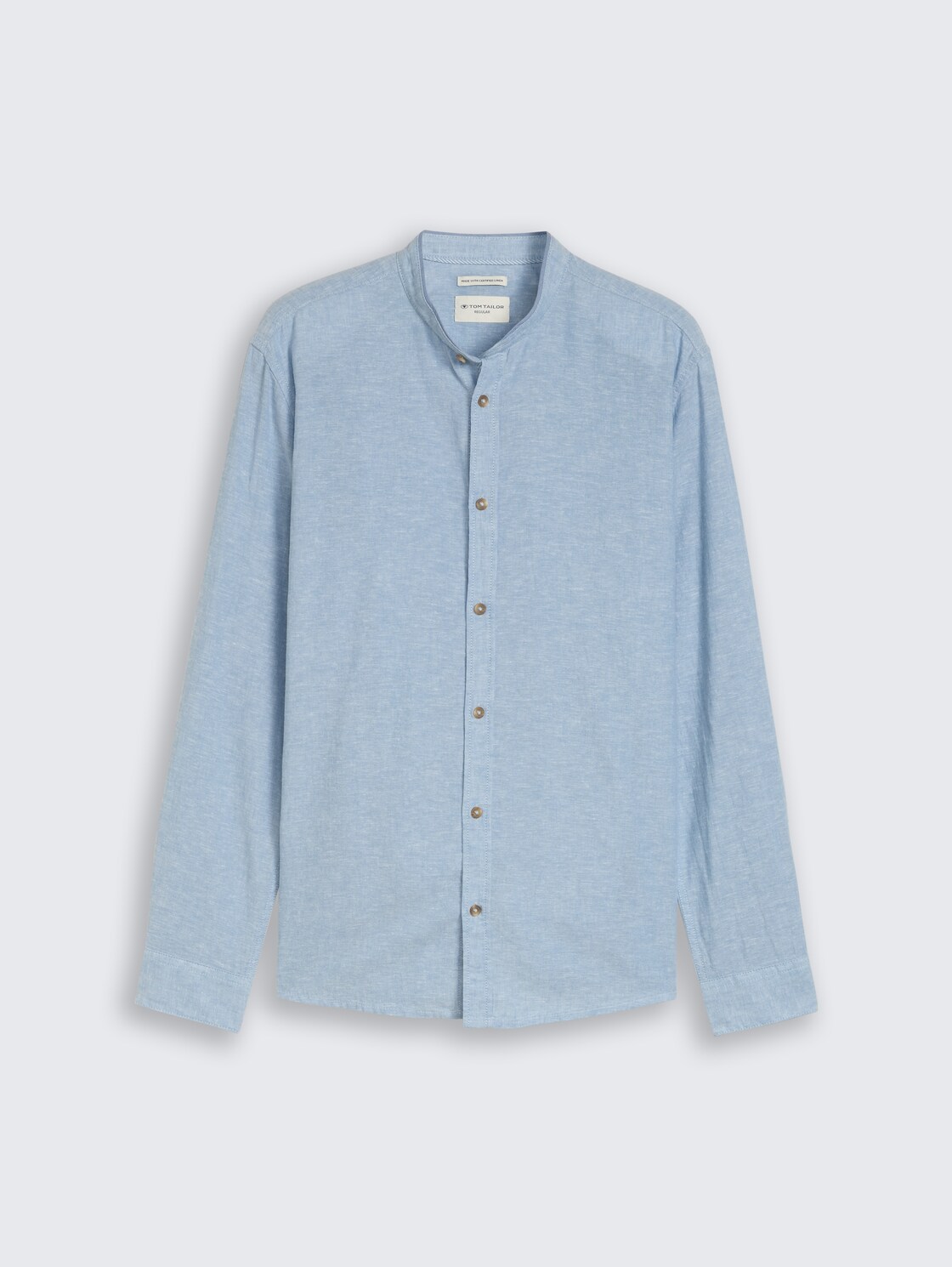 Regular Fit Hemd mit Leinenanteil - bleeched blue chambray - Vorder-Produkt-Ansicht