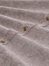 Overhemd met normale pasvorm en linnenmix - rocky brown chambray - Materiaalweergave