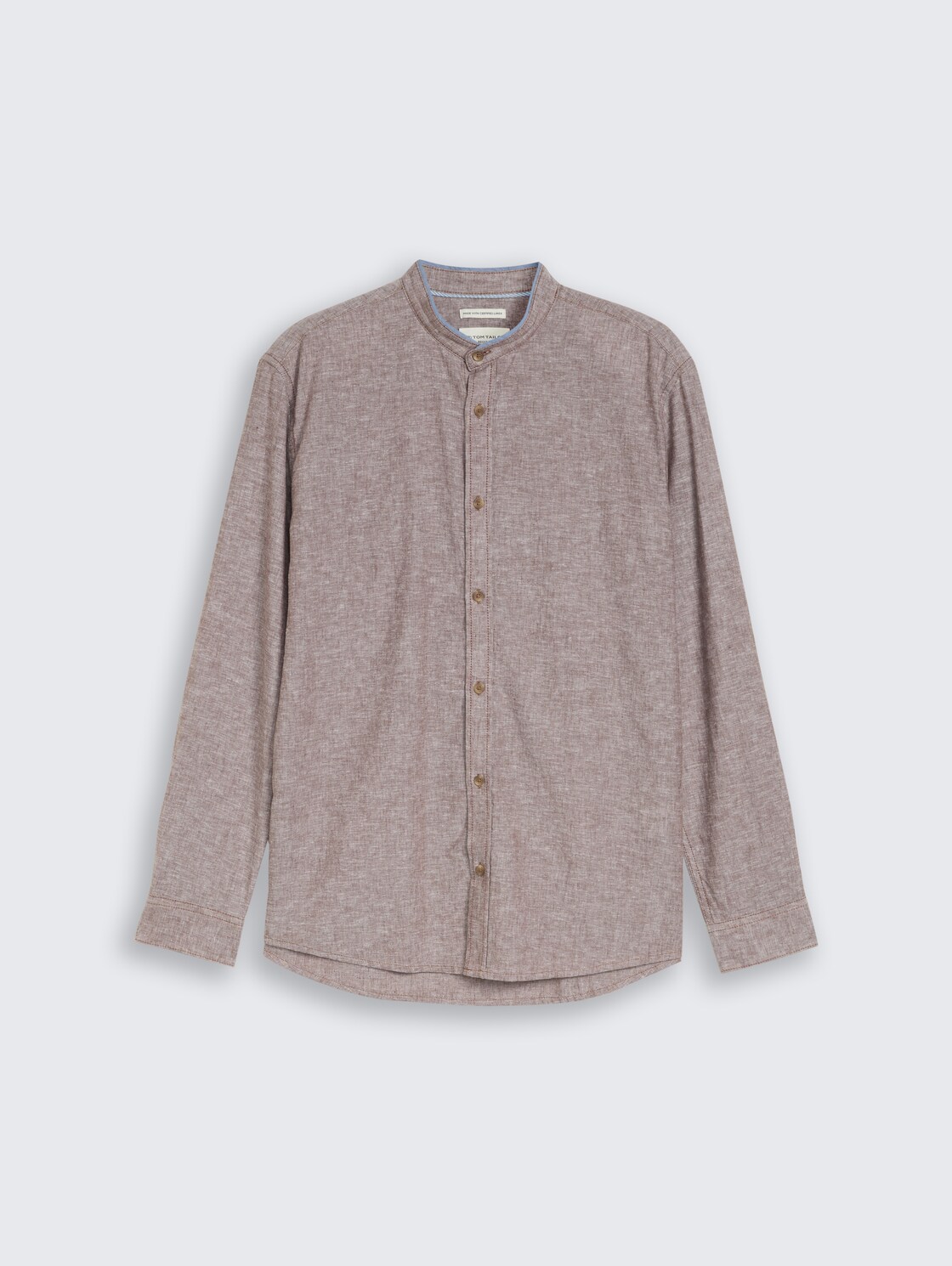 Regular Fit Hemd mit Leinenanteil - rocky brown chambray - Vorder-Produkt-Ansicht
