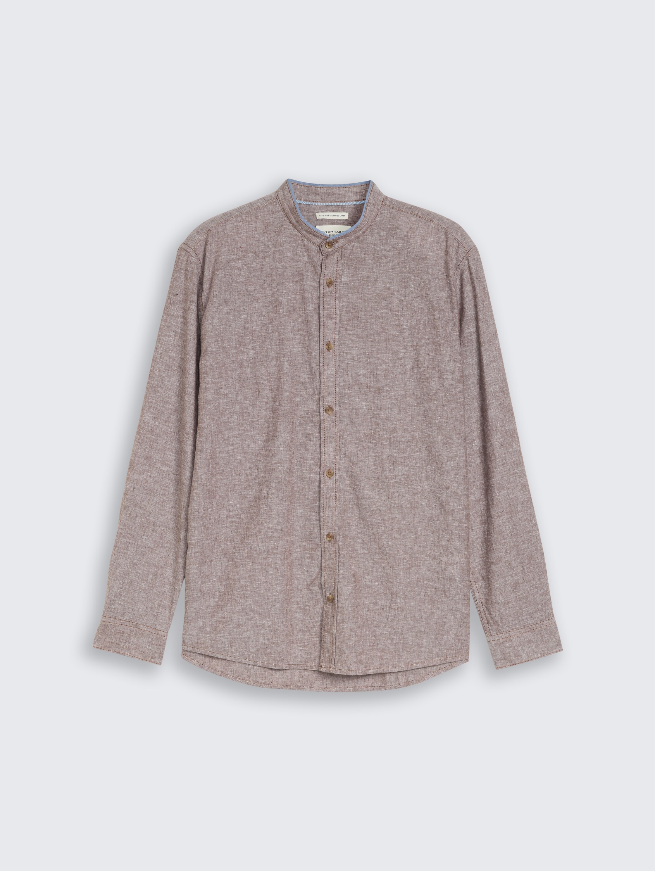 Regular Fit Hemd mit Leinenanteil - rocky_brown_chambray - 