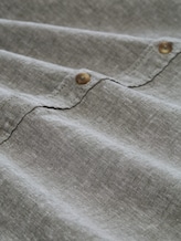 Overhemd met normale pasvorm en linnenmix - faded leaf green chambray - Materiaalweergave