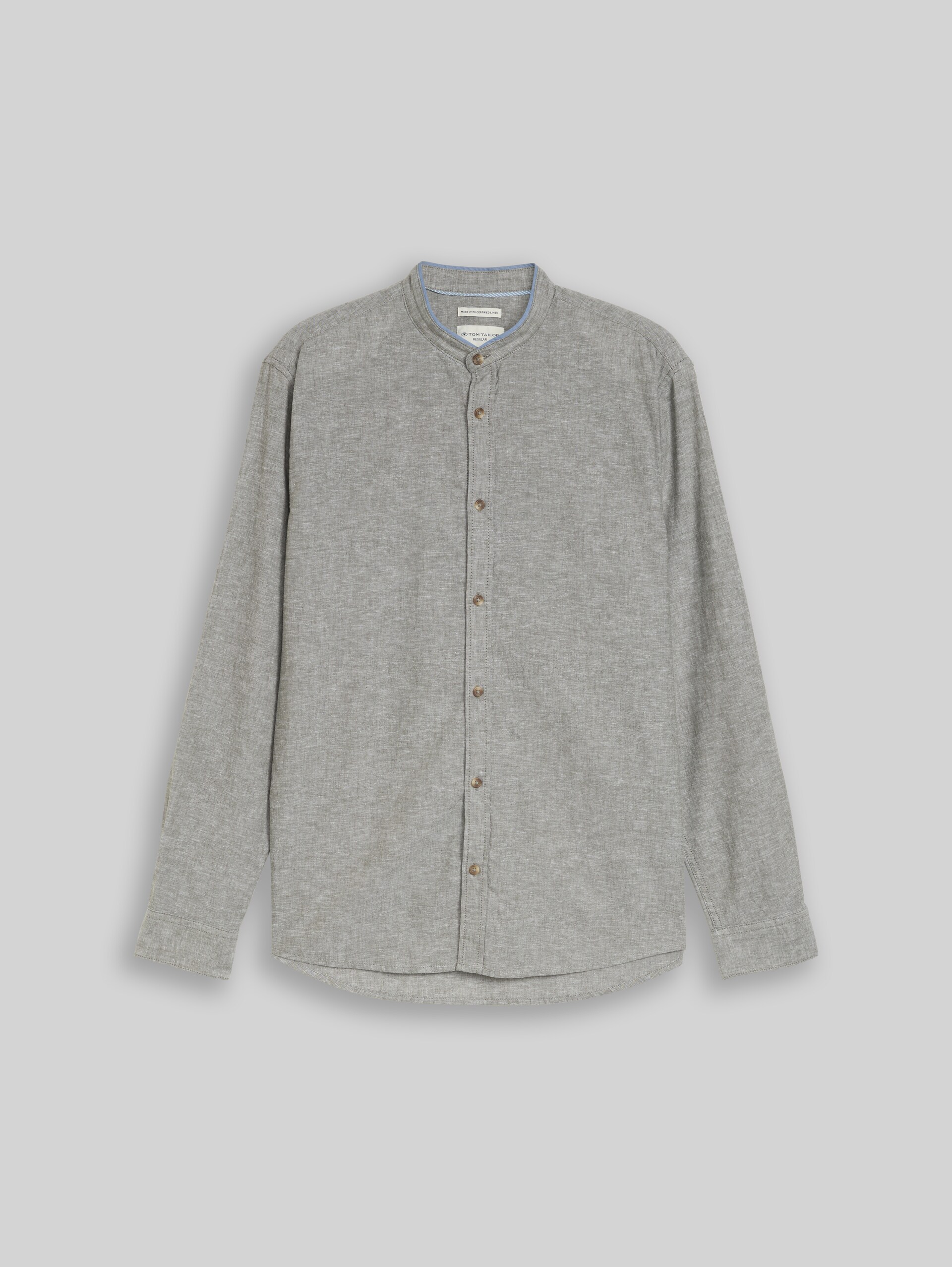 Chemise coupe classique avec mélange de lin - faded leaf green chambray - Vue de face du produit