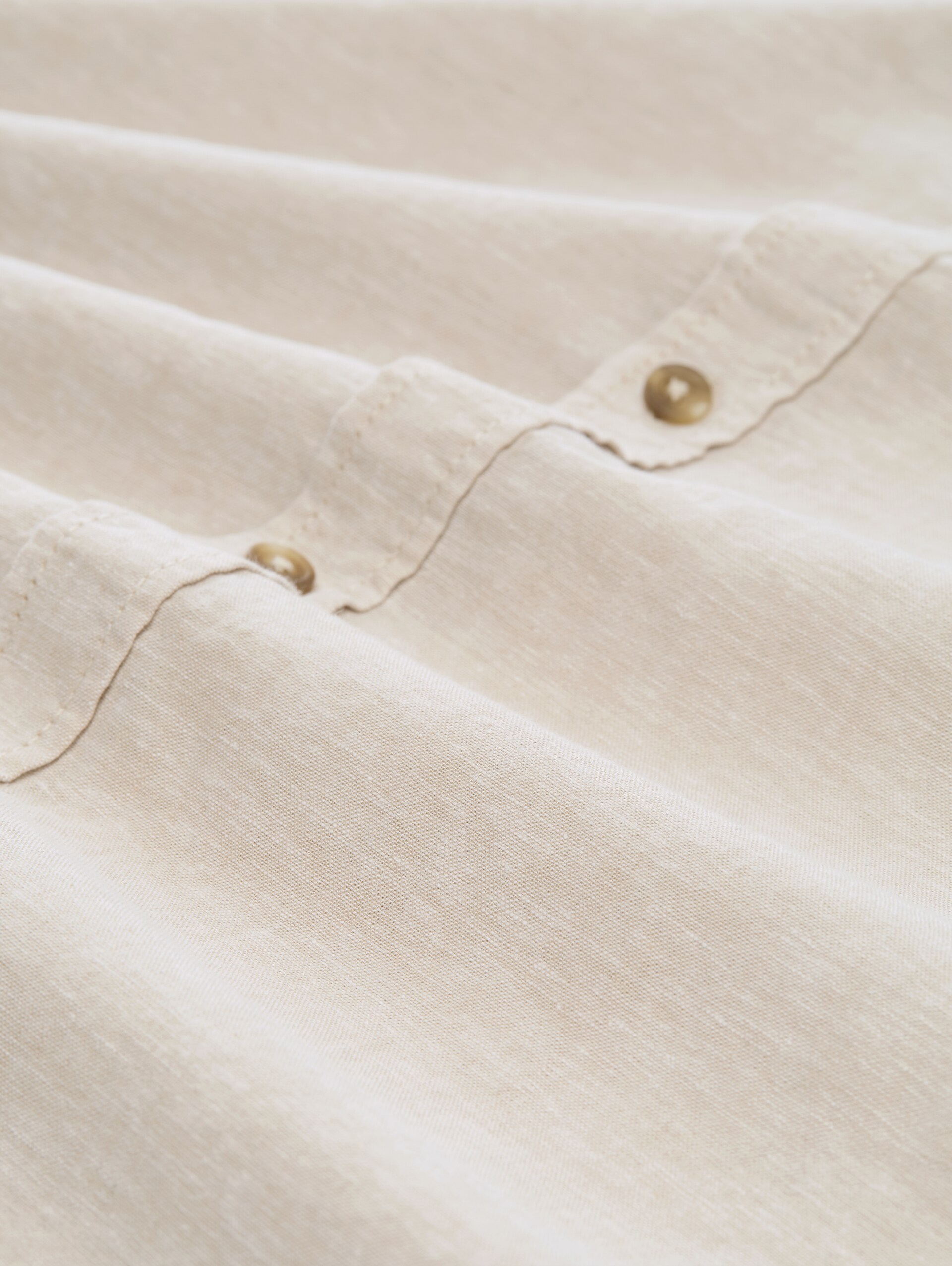 Regular Fit Hemd mit Leinenanteil - cashew beige chambray - Material-Ansicht