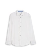 Ausgewählt, Regular Fit Hemd mit Leinenanteil von Tom Tailor, weiß