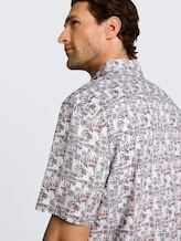 Regular Fit Kurzarmhemd mit Leinenanteil - white palm tree design - Detail-Model-Ansicht