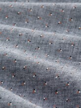 Regular Fit Kurzarmhemd mit Leinenanteil - navy design - Material-Ansicht