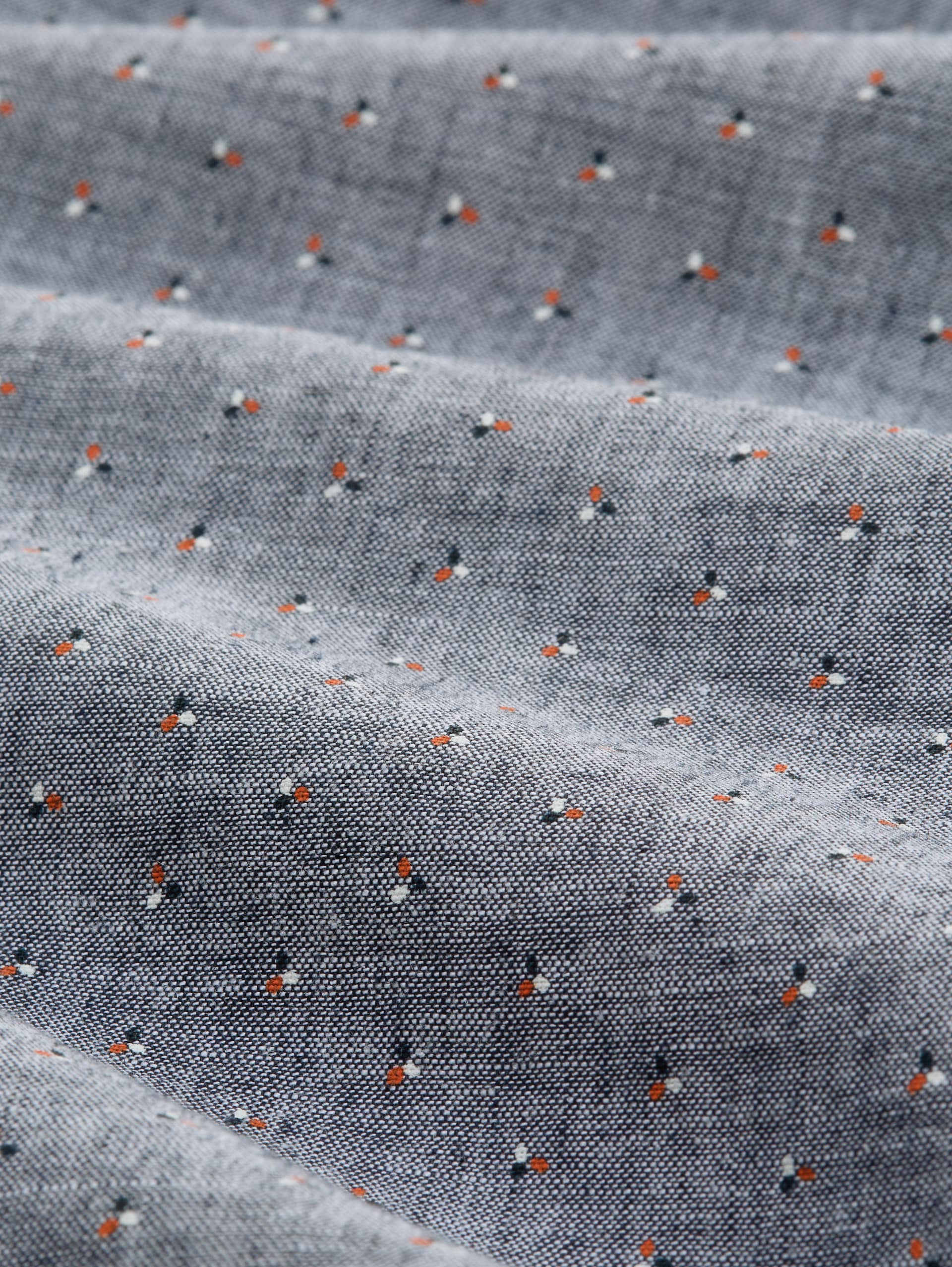 Chemise à manches courtes coupe regular avec un mélange de lin - navy design - Vue de la matière