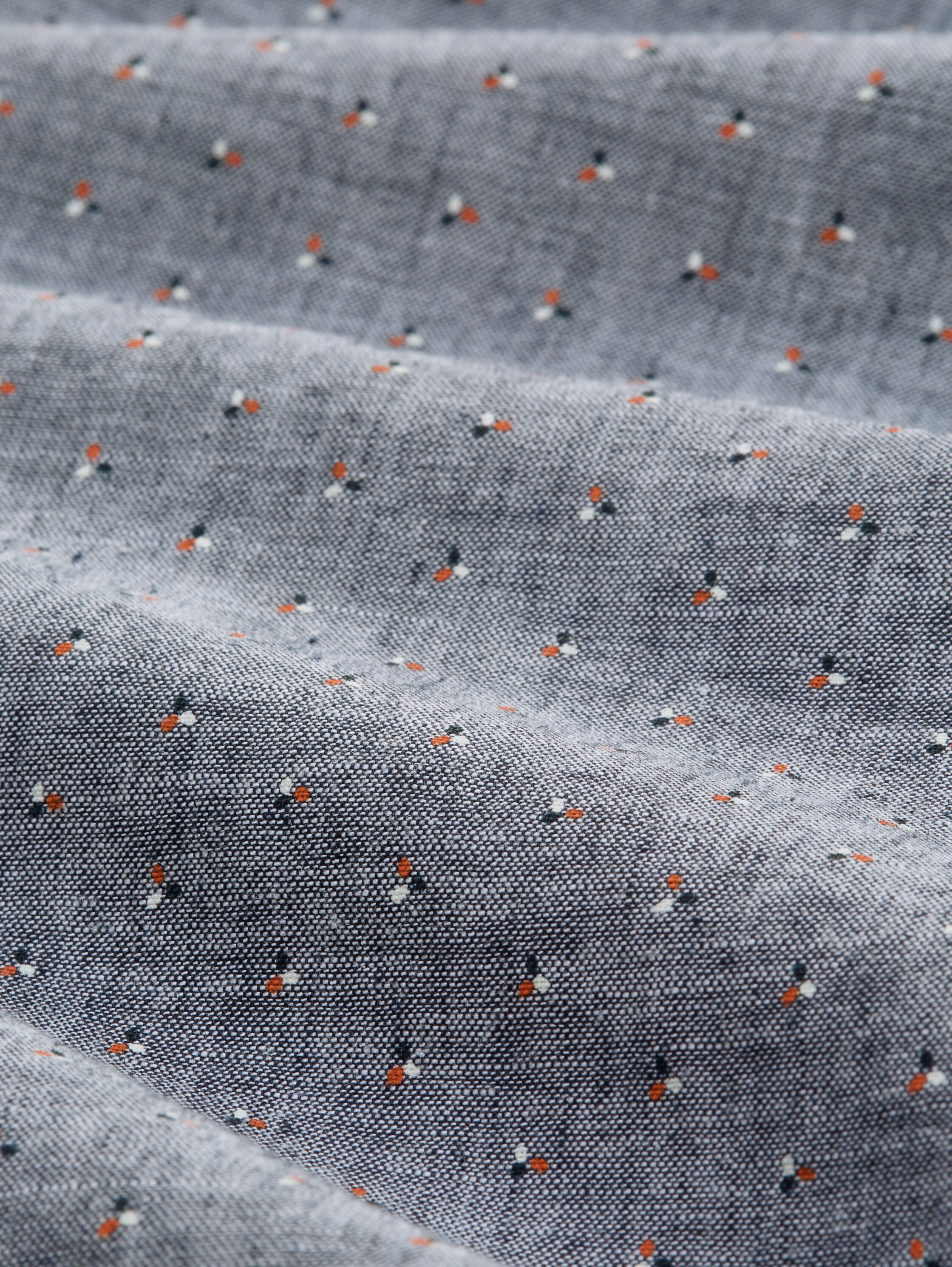 Regular Fit Kurzarmhemd mit Leinenanteil - navy_design - 