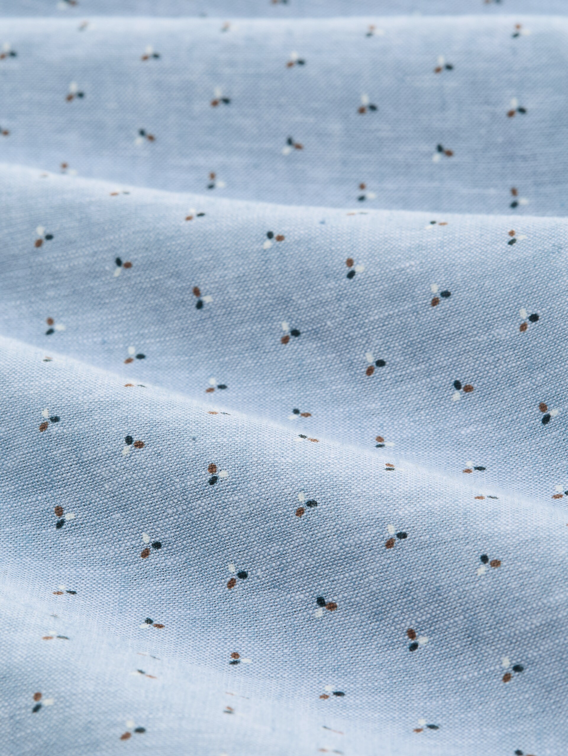 Chemise à manches courtes coupe regular avec un mélange de lin - bleeched blue design - Vue de la matière