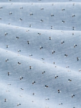 Regular Fit Kurzarmhemd mit Leinenanteil - bleeched blue design - Material-Ansicht