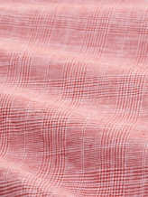 Regular Fit Kurzarmhemd mit Leinenanteil - chili orange check - Material-Ansicht