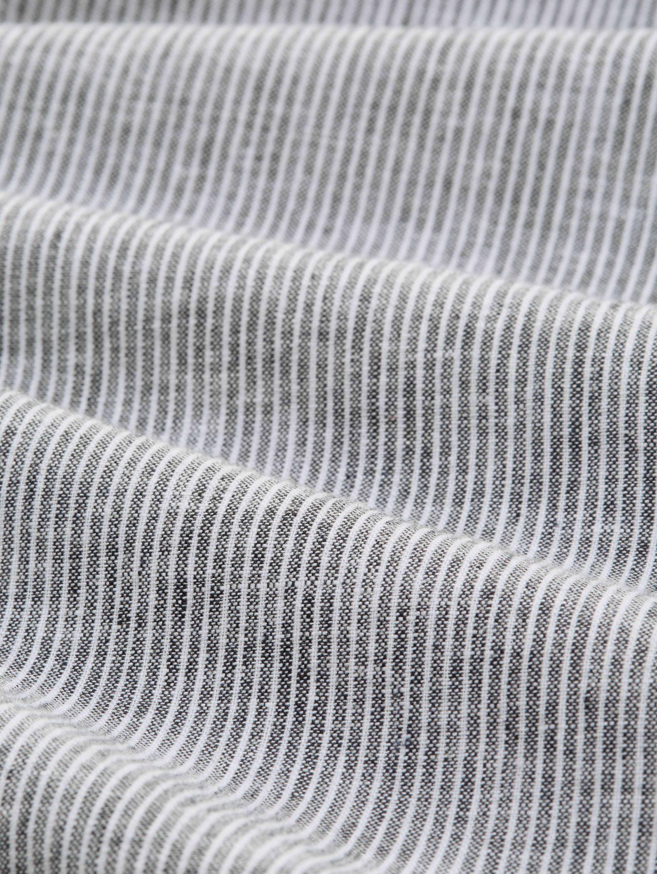 Regular Fit Kurzarmhemd mit Leinenanteil - navy_white_small_stripe - 