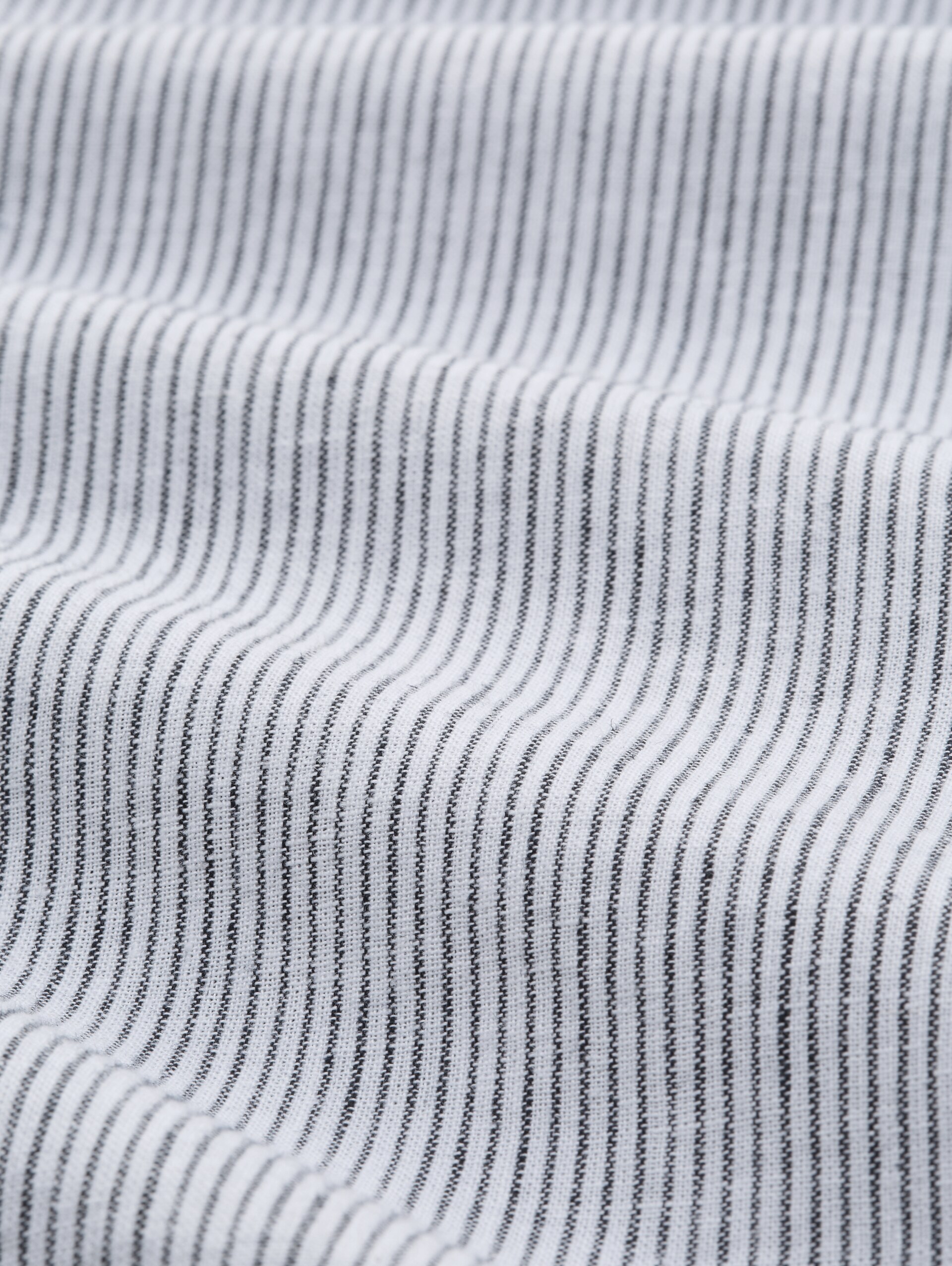 Regular fit overhemd met linnen - white navy small stripe - Materiaalweergave