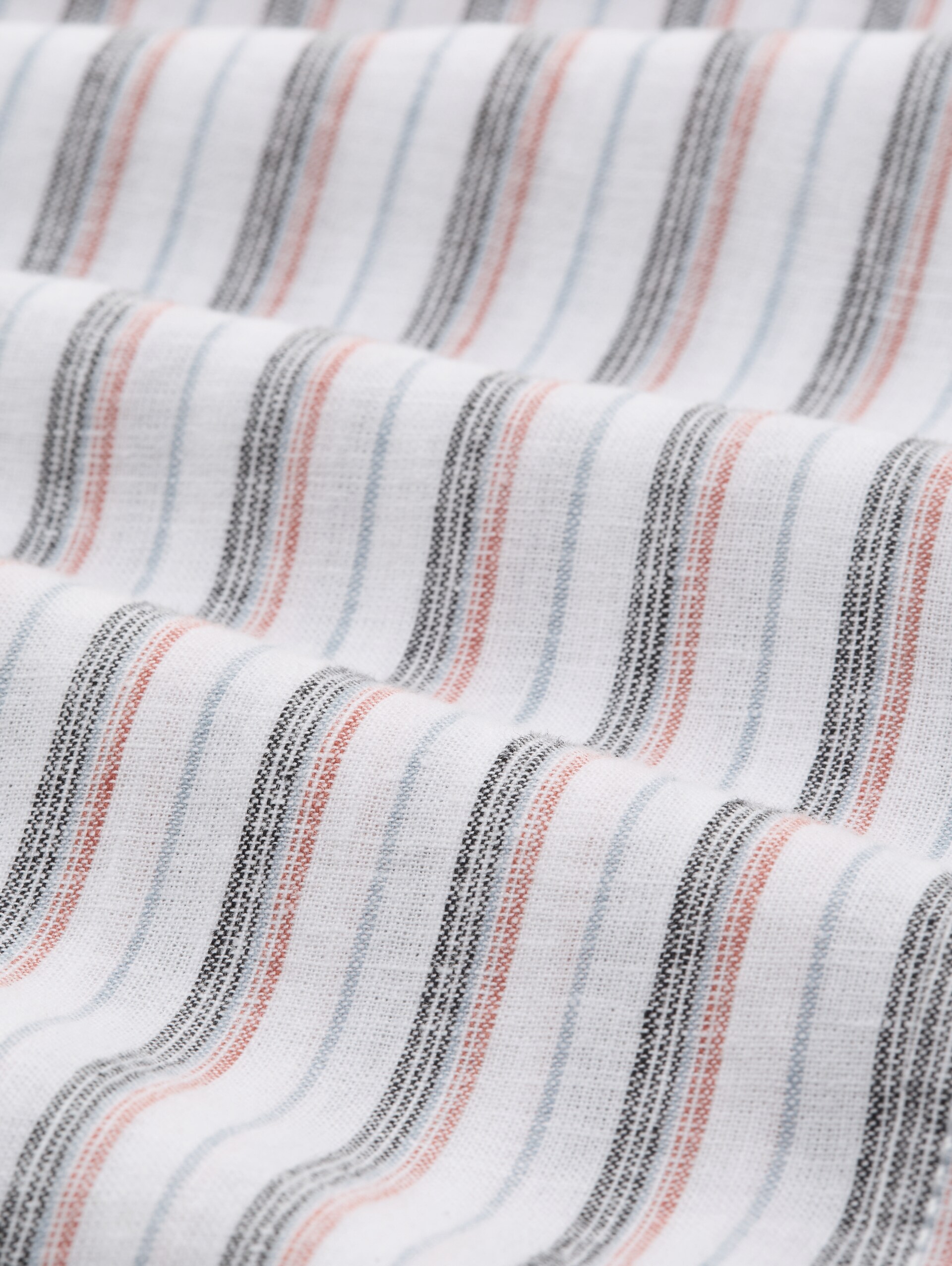 Regular fit overhemd met linnen - white multicolor stripe - Materiaalweergave
