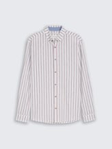 Overhemd met normale pasvorm en linnenmix - white multicolor stripe - Product vooraanzicht