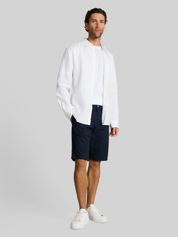 Regular Fit Hemd aus Leinen von Men, White
