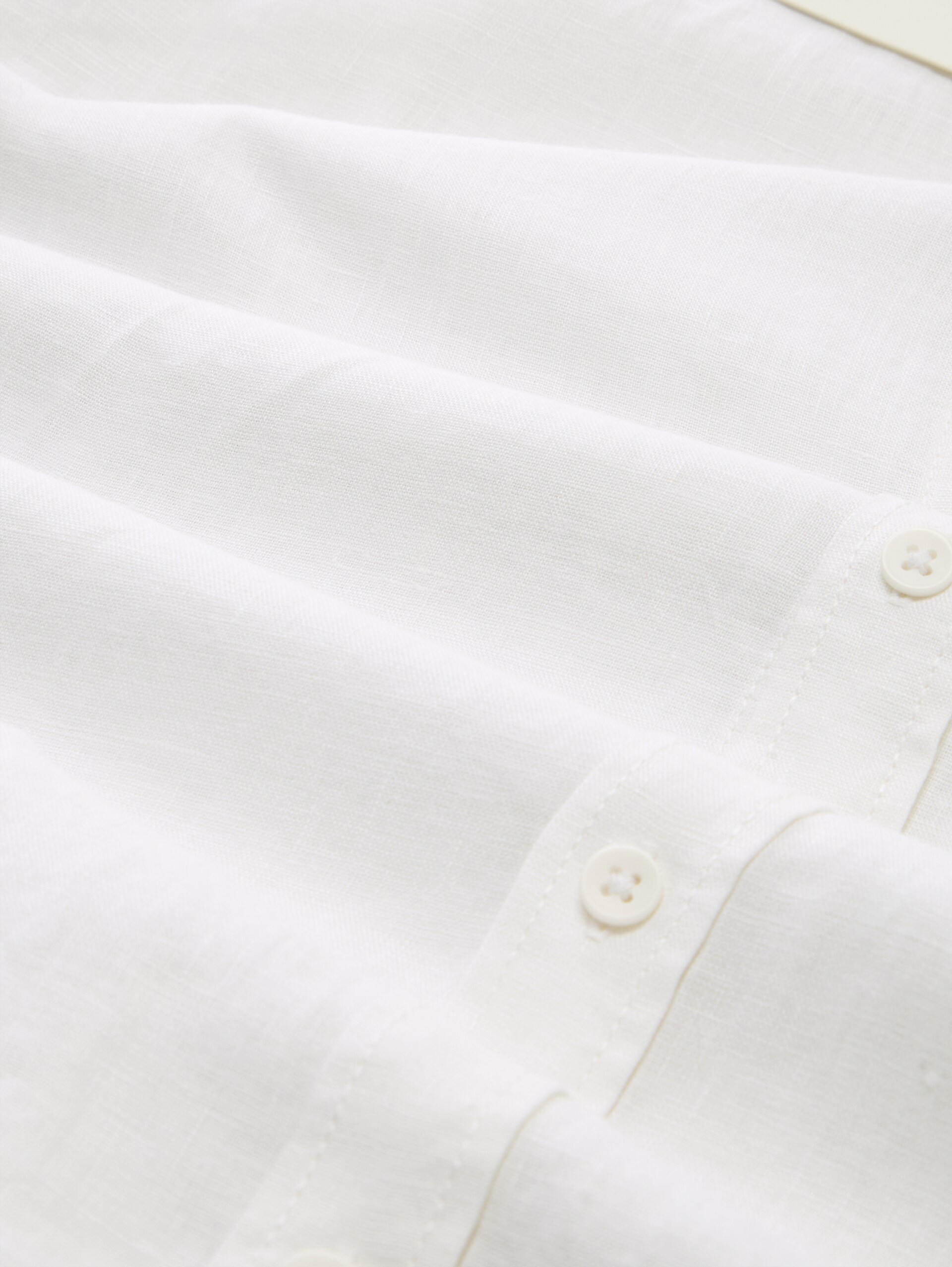 Regular Fit Hemd aus Leinen - White - Material-Ansicht