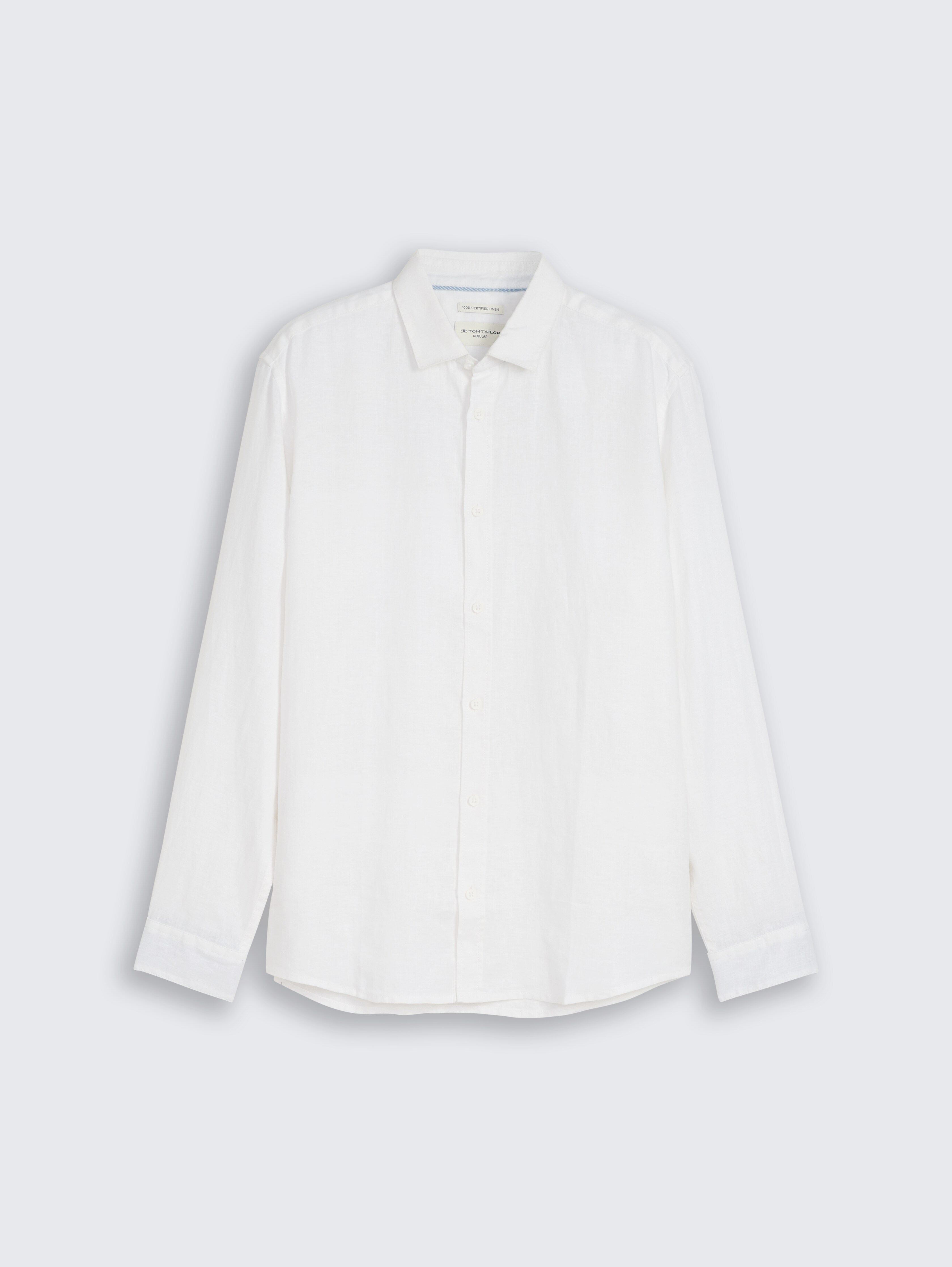 Regular fit shirt made of linen by Men, White