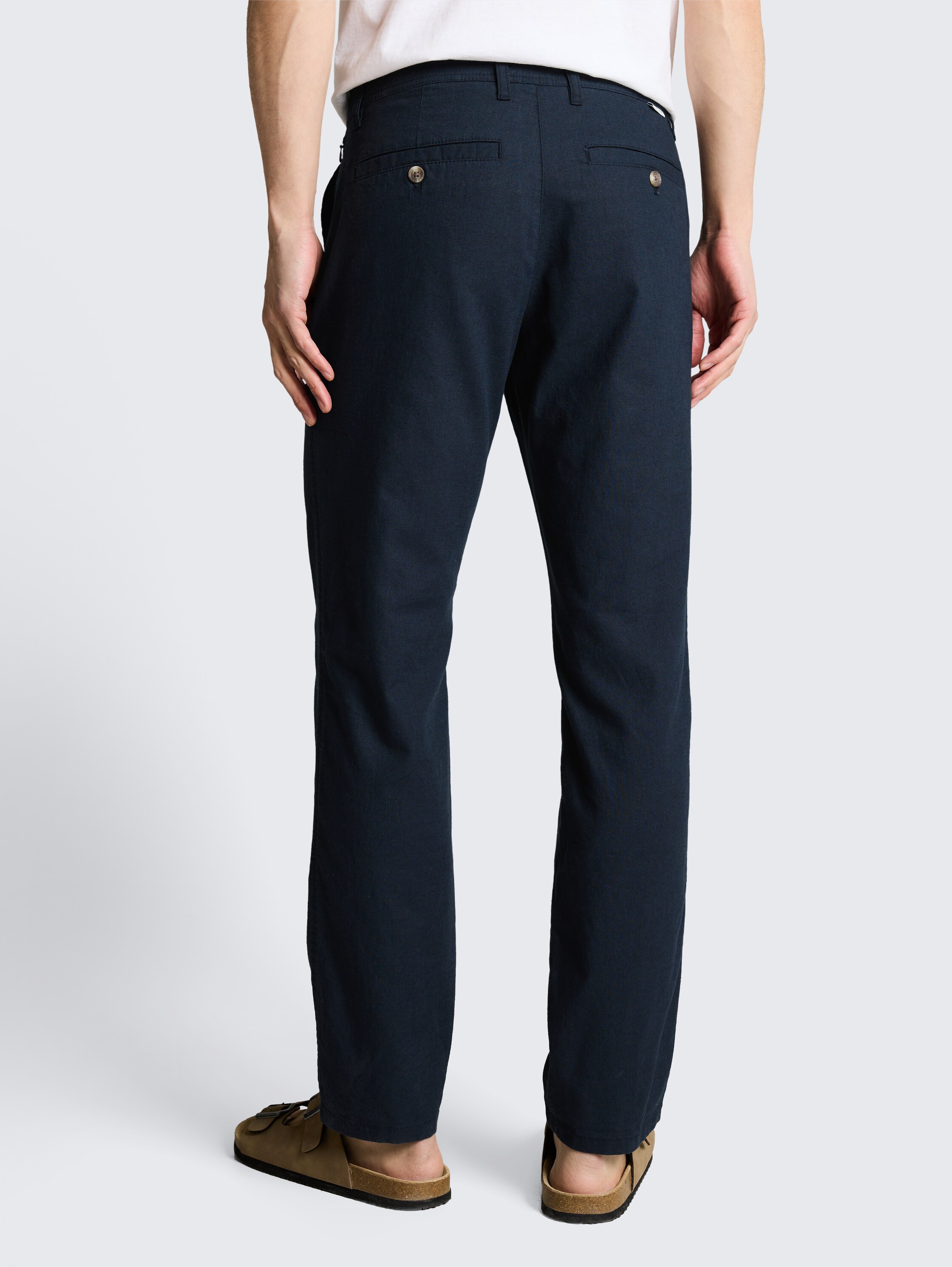 TTREGULAR chino trousers with linen blend - sky_captain_blue_1 - 