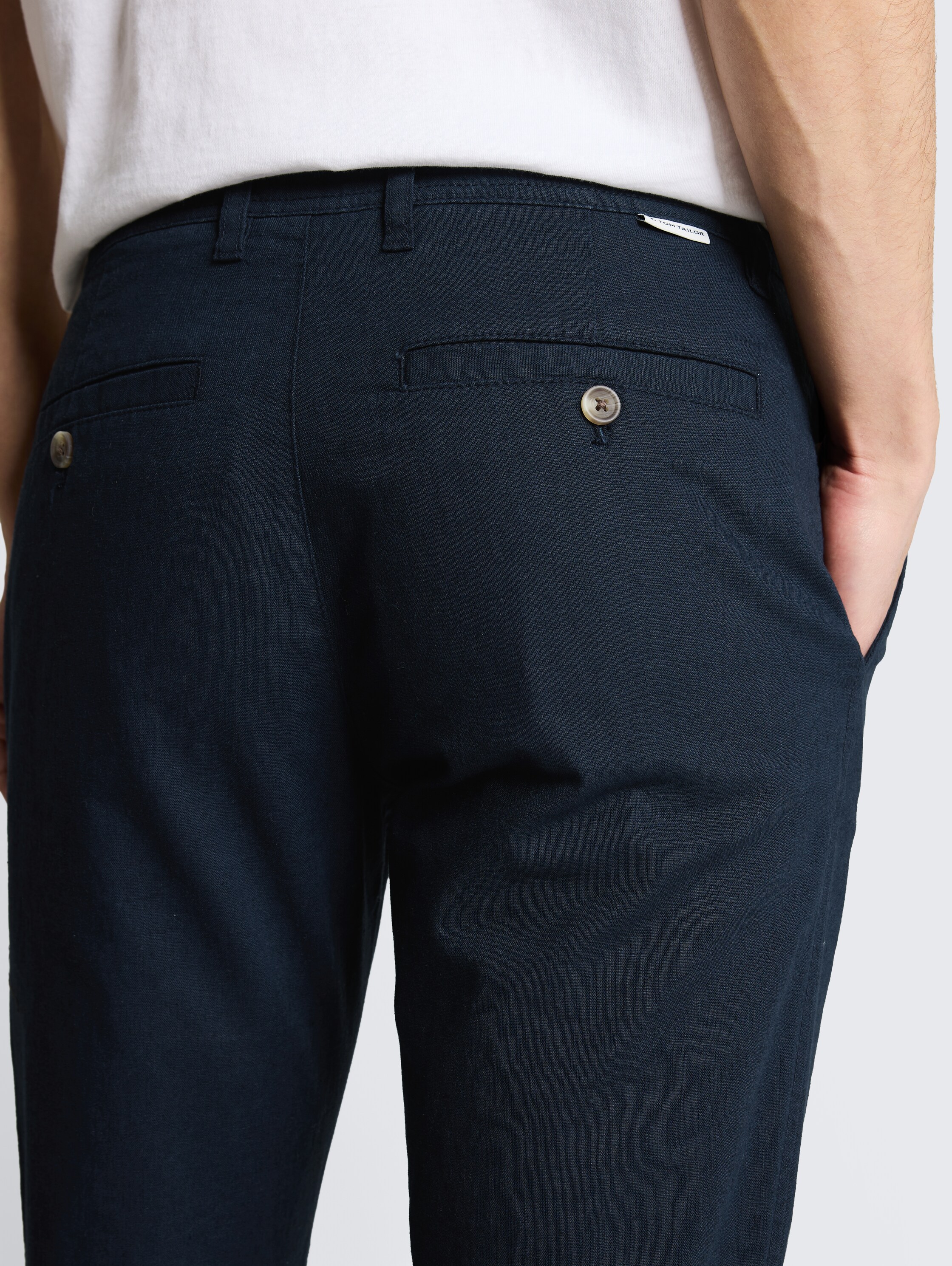 TTREGULAR chino trousers with linen blend - sky_captain_blue_1 - 