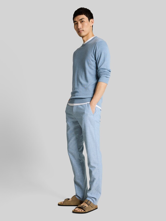 TTREGULAR chino broek met linnen door Men, bleeched blue chambray