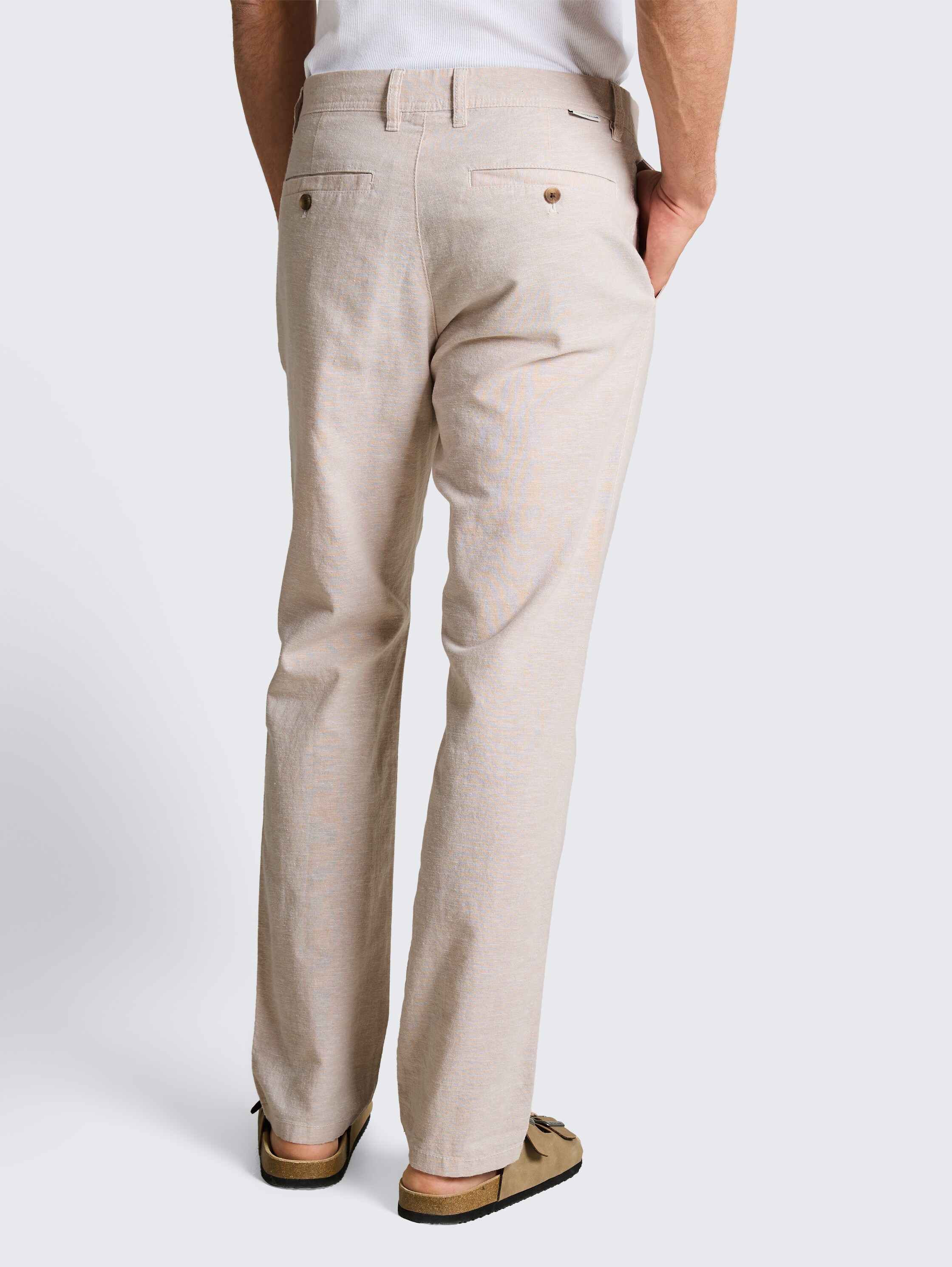 TTREGULAR Chino Hose mit Leinenanteil - cashew_beige_chambray - 