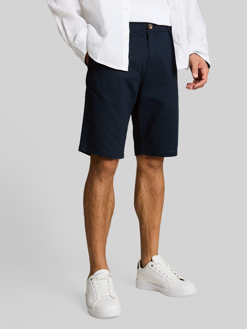 TTREGULAR Chino Shorts mit Leinenanteil von Men, sky captain blue