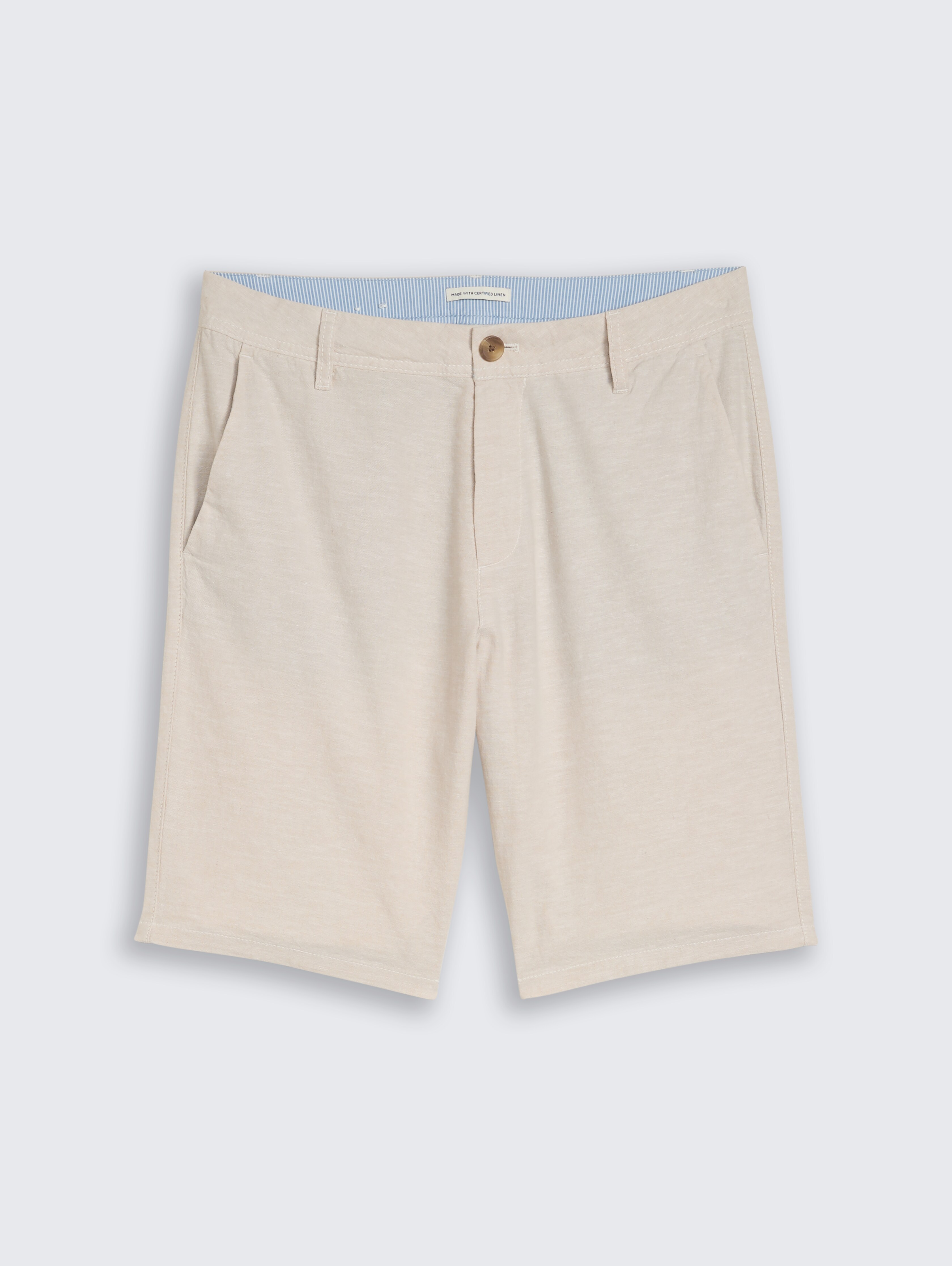TTREGULAR Chino Shorts mit Leinenanteil von Men, cashew beige chambray