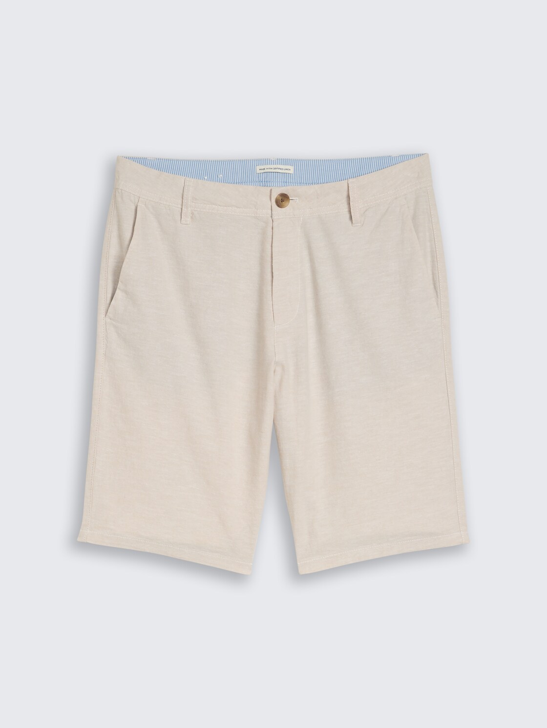 TTREGULAR Chino Shorts mit Leinenanteil - cashew beige chambray - Vorder-Produkt-Ansicht