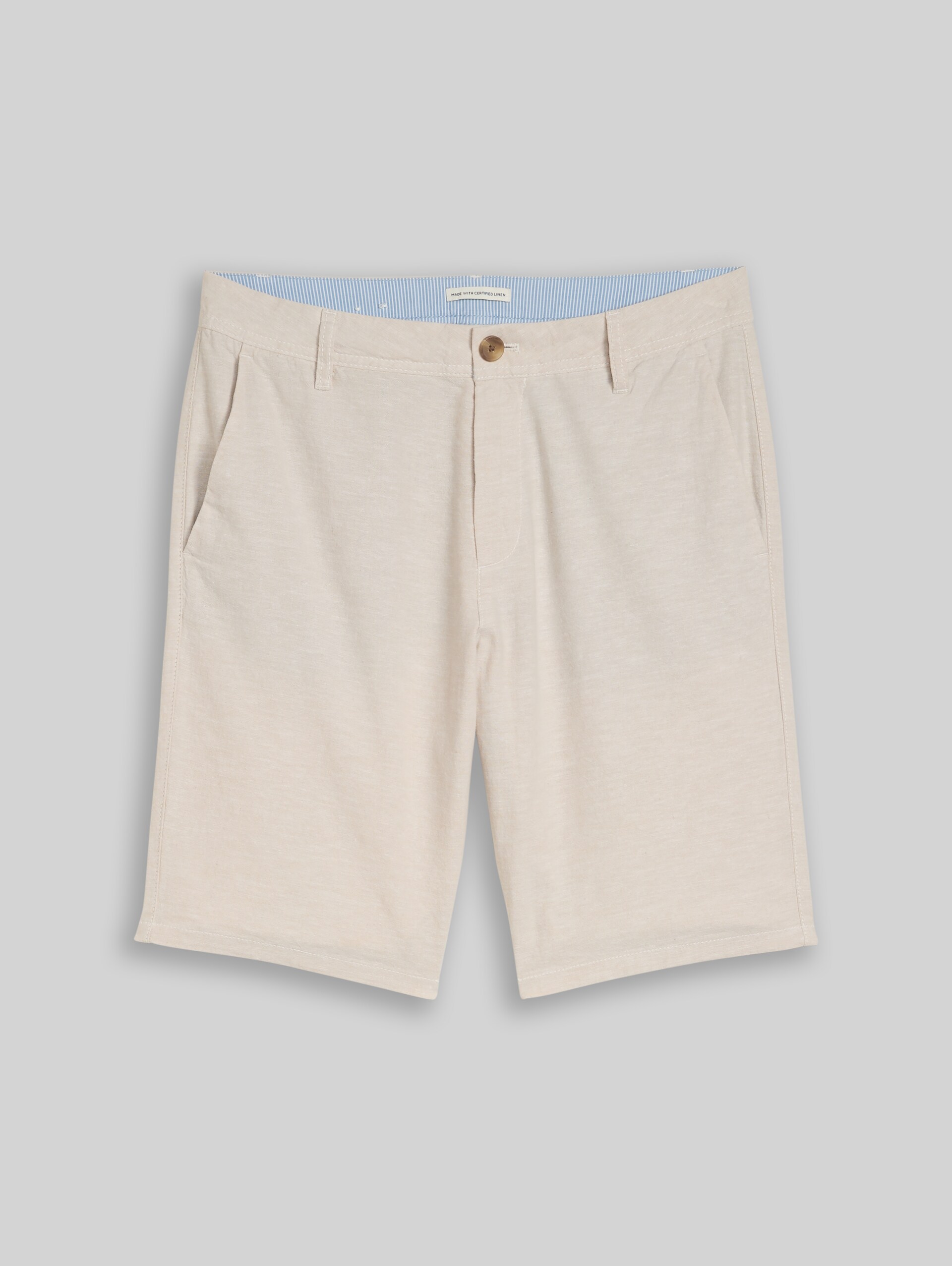 TTREGULAR chino shorts with linen blend - cashew beige chambray - Front product view