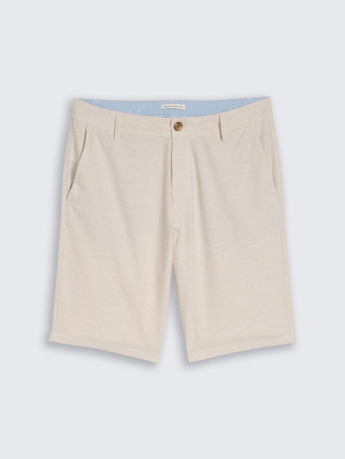 TTREGULAR Chino Shorts mit Leinenanteil von Men, cashew beige chambray
