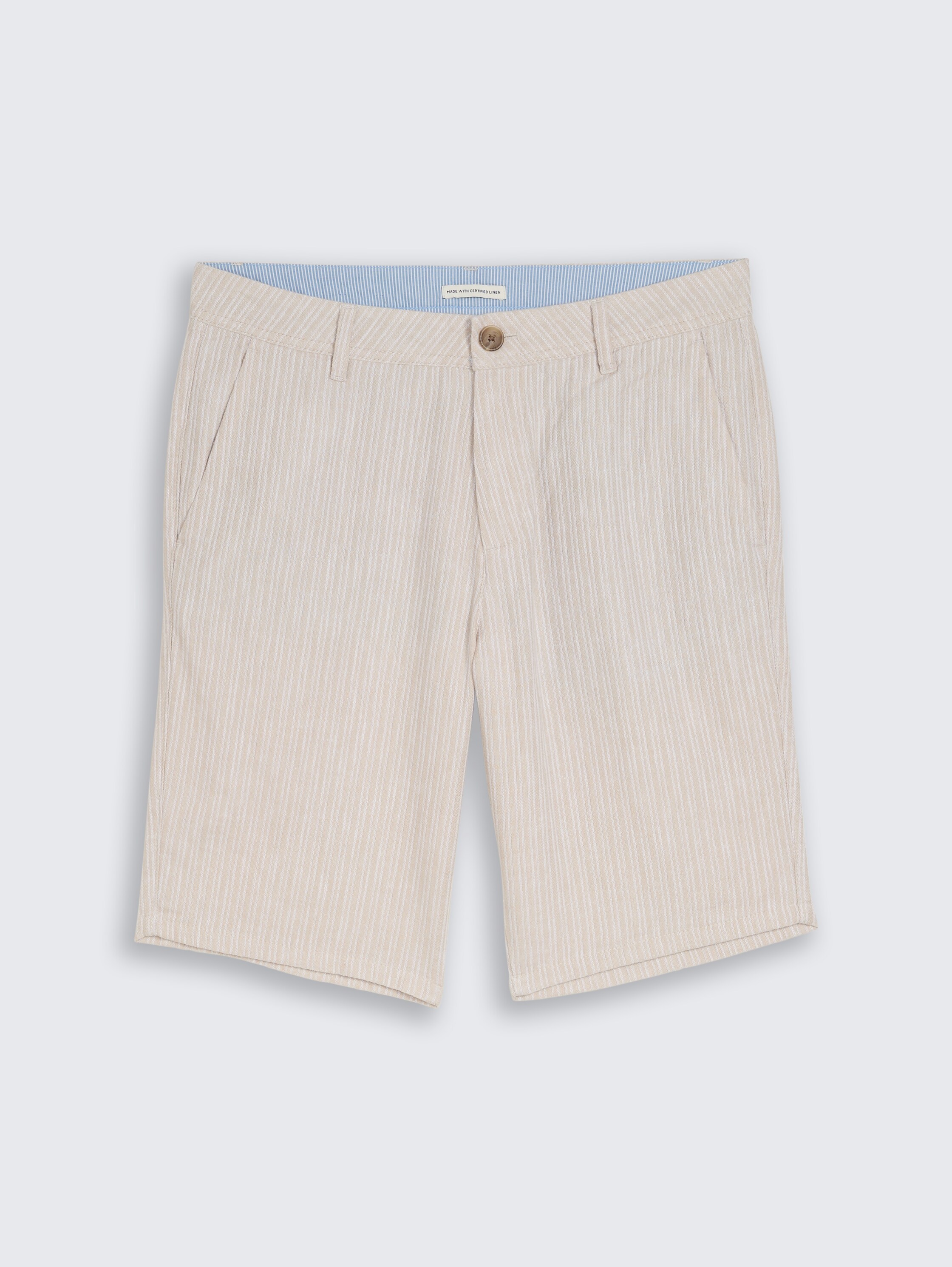 TTREGULAR chino short met linnen - cashew_beige_stripe - 