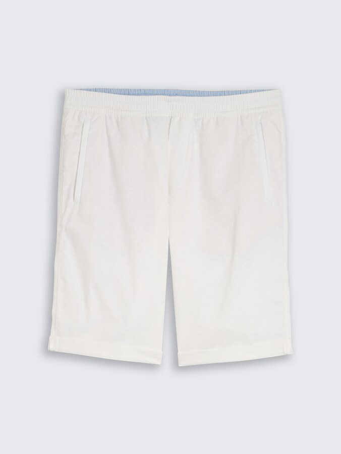 Short TTREGULAR avec partie en lin par Men, White